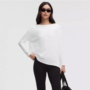 Lululemon Back In Action Organic Cotton Long Sleeve Tshirt Sz 14